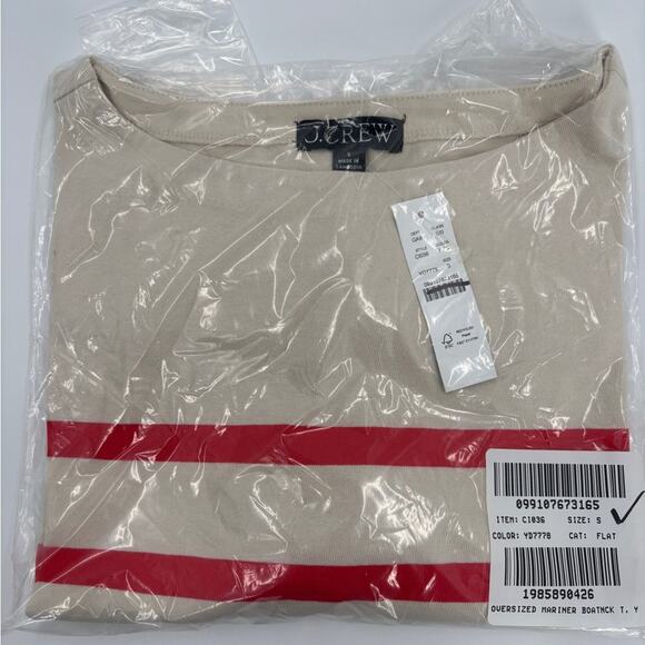 J.Crew Mariner jersey relaxed boatneck T-shirt in stripe - Picture 3 of 4